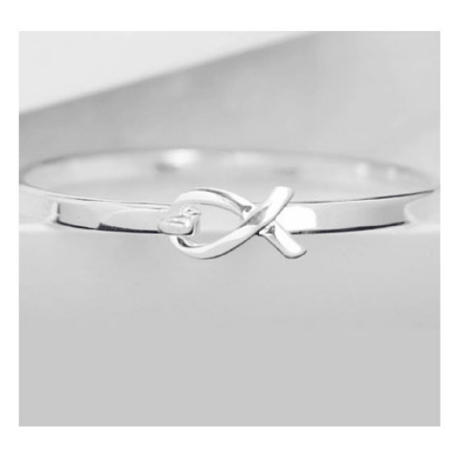 Silver ribbon bracelet